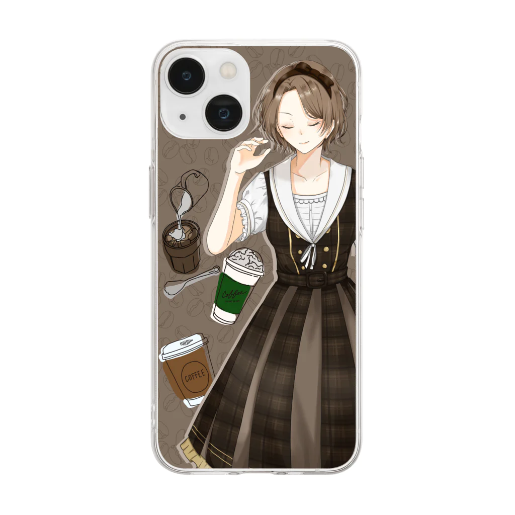 Iruseのコーヒースマホカバー Soft Clear Smartphone Case