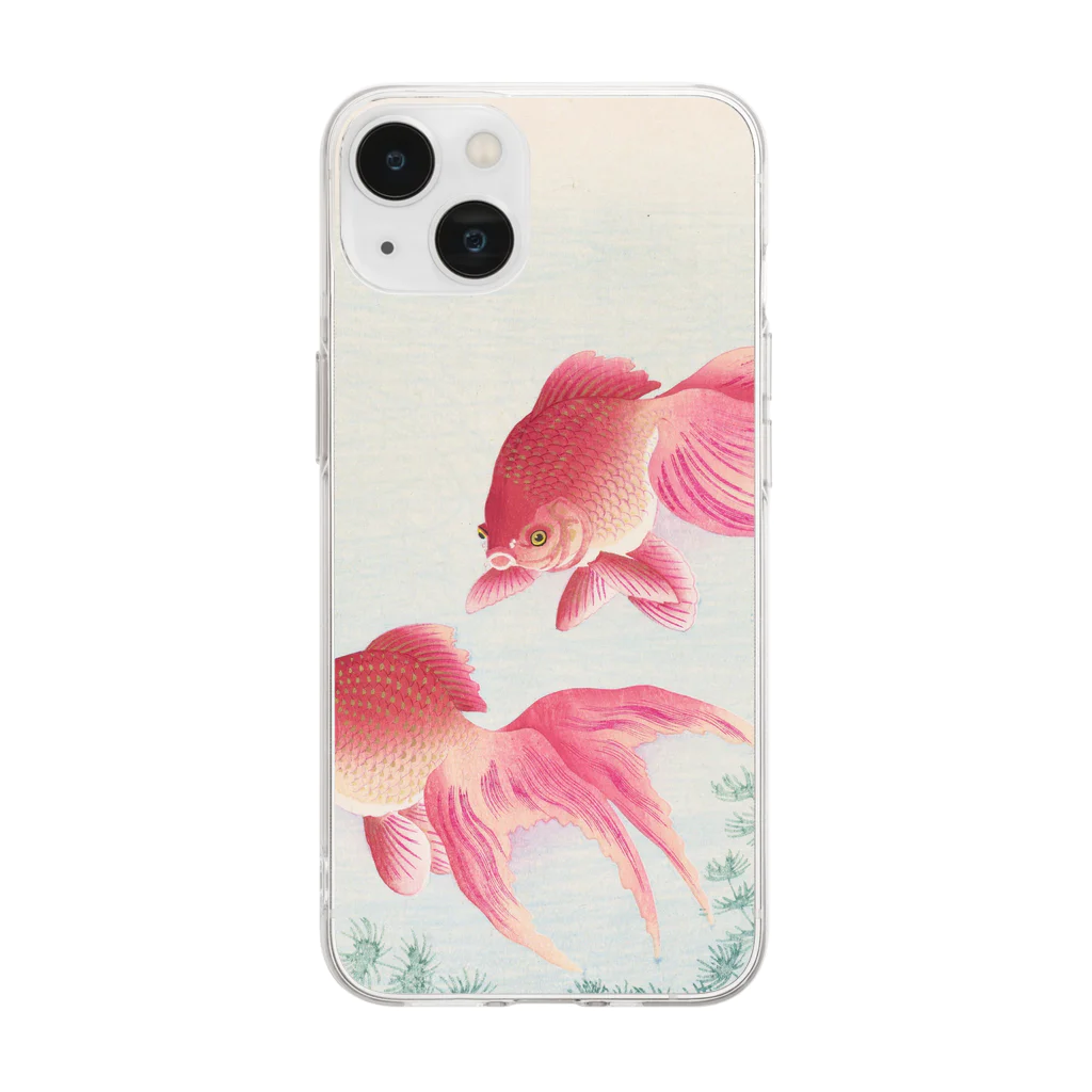 大正ロマン・昭和モダンの小原古邨 [金魚] 大正浪漫 Soft Clear Smartphone Case