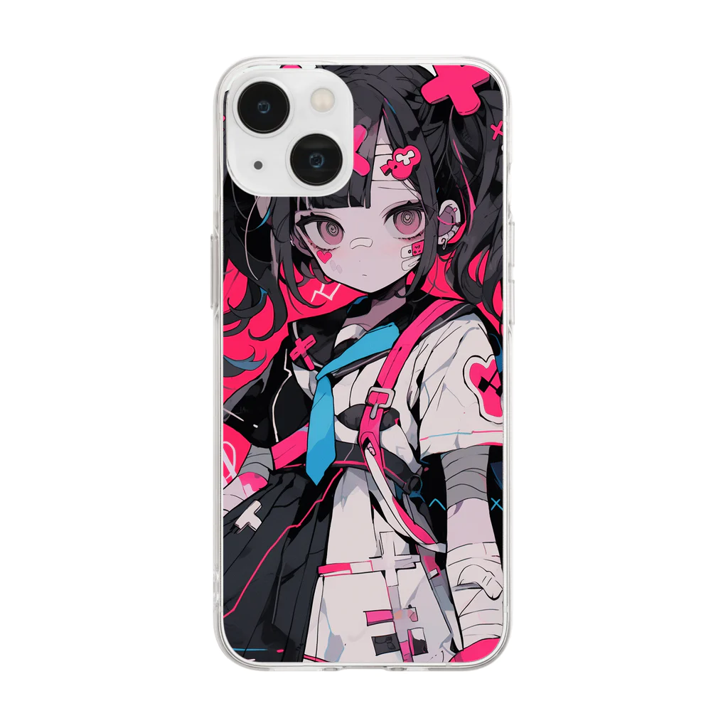 狐の不思議な道具屋の病み少女スマホケース Soft Clear Smartphone Case