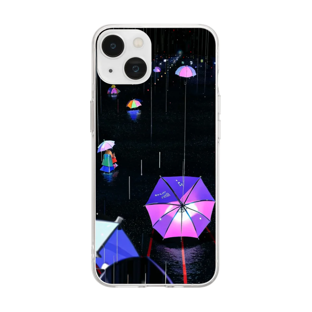 クソ雑魚陰キャパパの雨 Soft Clear Smartphone Case