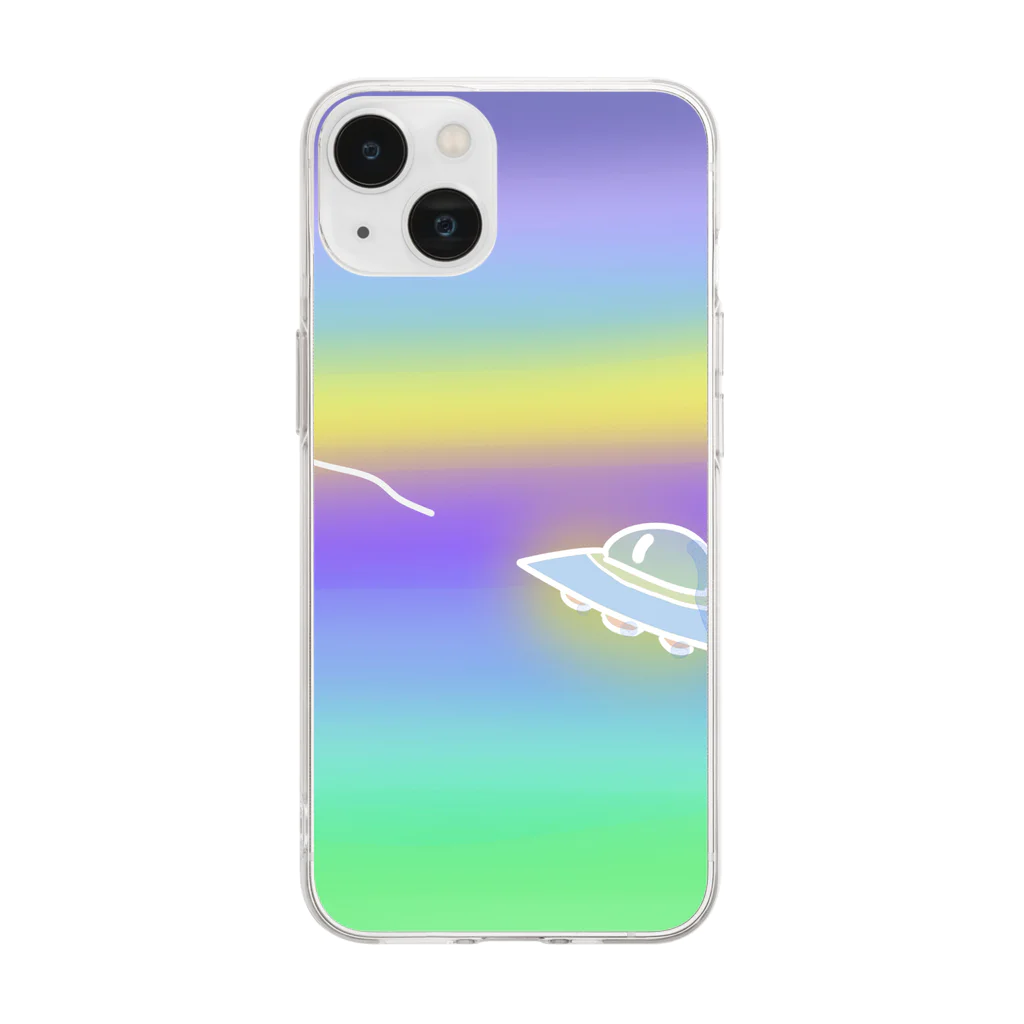 kokonatu-boxのUFOめっけた！ Soft Clear Smartphone Case