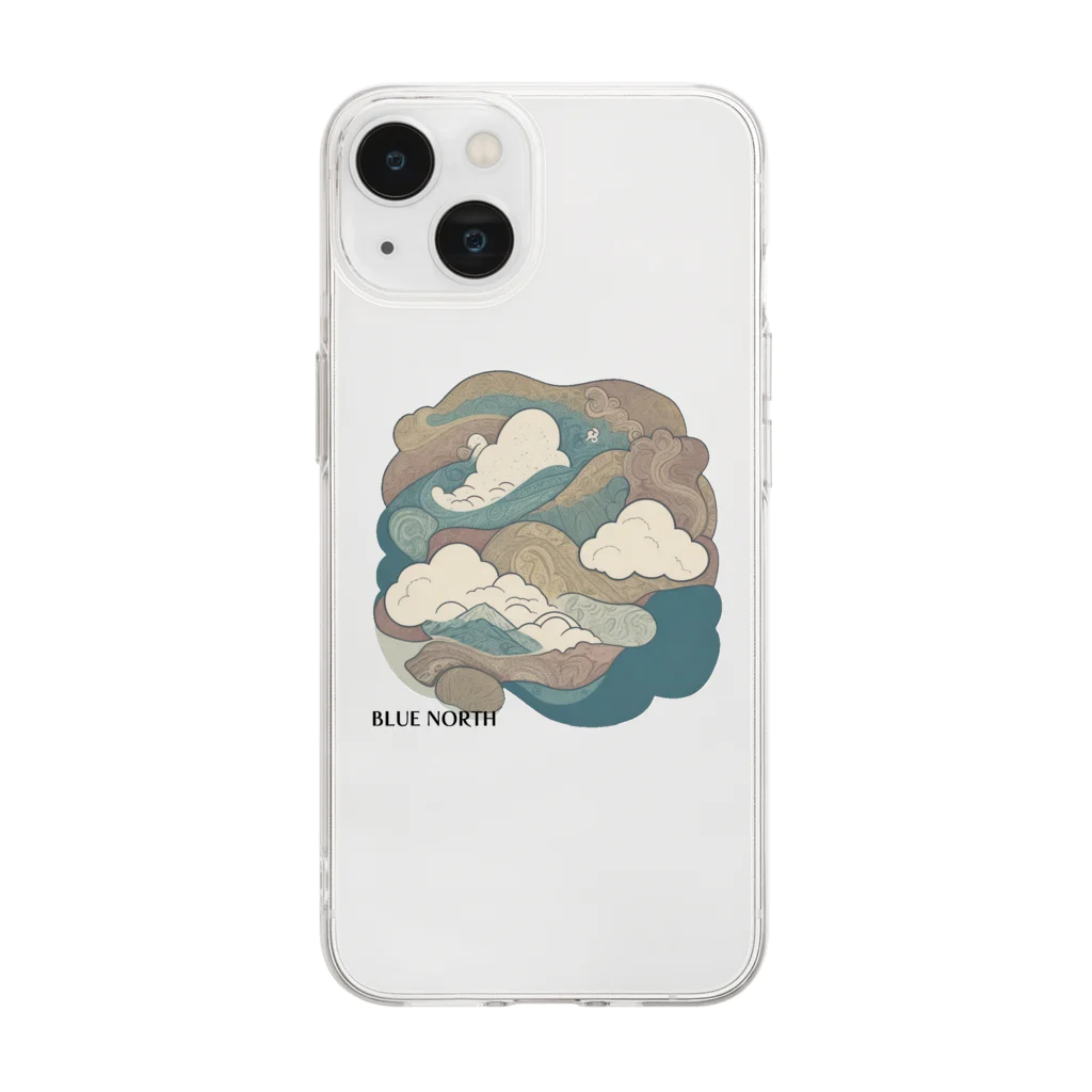 aokitaの【BLUE NORTH】空模様デザイン Soft Clear Smartphone Case