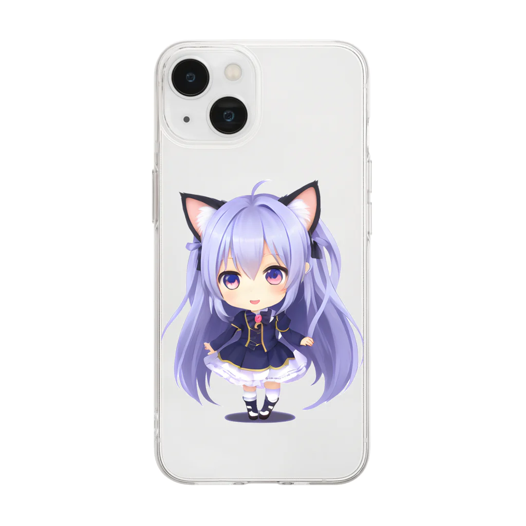 KAZAHANAのネコ耳ふぅちゃん Soft Clear Smartphone Case