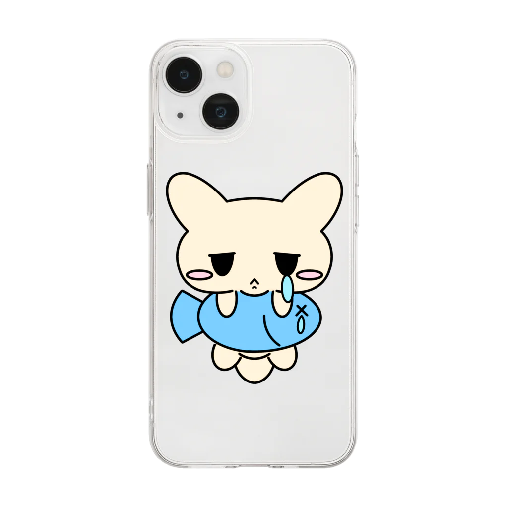 ムスっと！のピエんとねこさん Soft Clear Smartphone Case