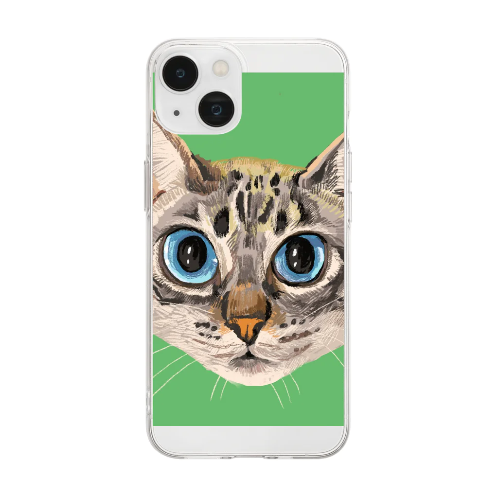 ✳︎KWY✳︎のしましまねこ Soft Clear Smartphone Case