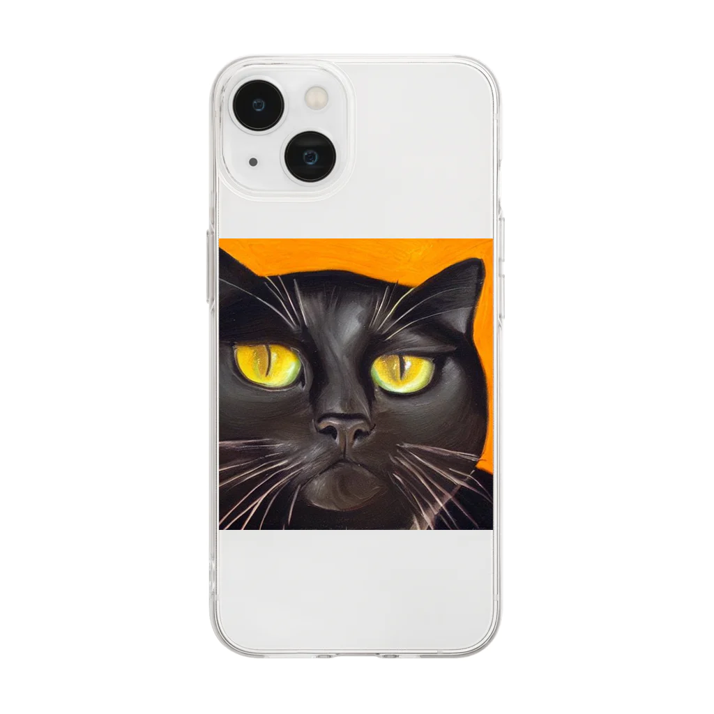 CAT GPT?の文句ありまっか猫 Soft Clear Smartphone Case