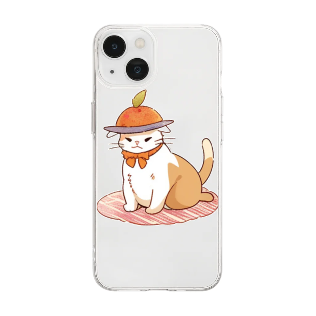 りーおすふぇんがりーのお腹ペコペコで具になっちゃったねこにゃん Soft Clear Smartphone Case