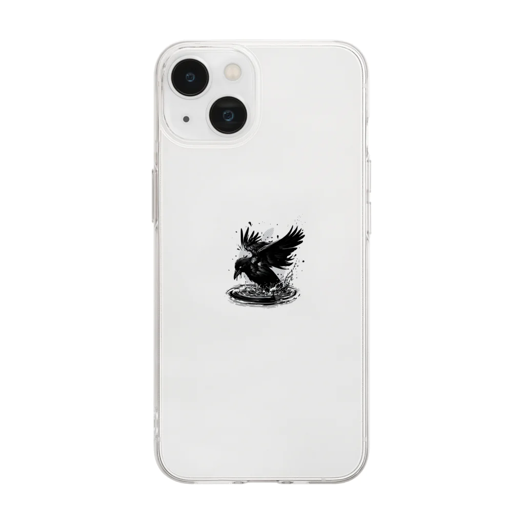 nazotoki-nenshiのカラスの行水 Soft Clear Smartphone Case