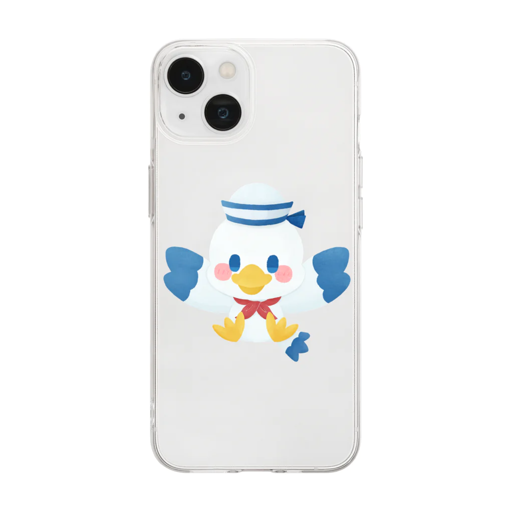 レタ(LETA)のカモメの水平さん Soft Clear Smartphone Case