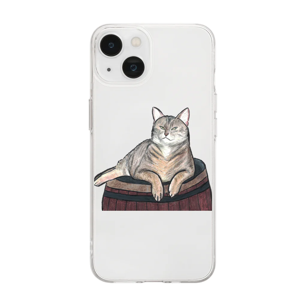 森図鑑の[森図鑑] 仏蘭西虎猫 Soft Clear Smartphone Case