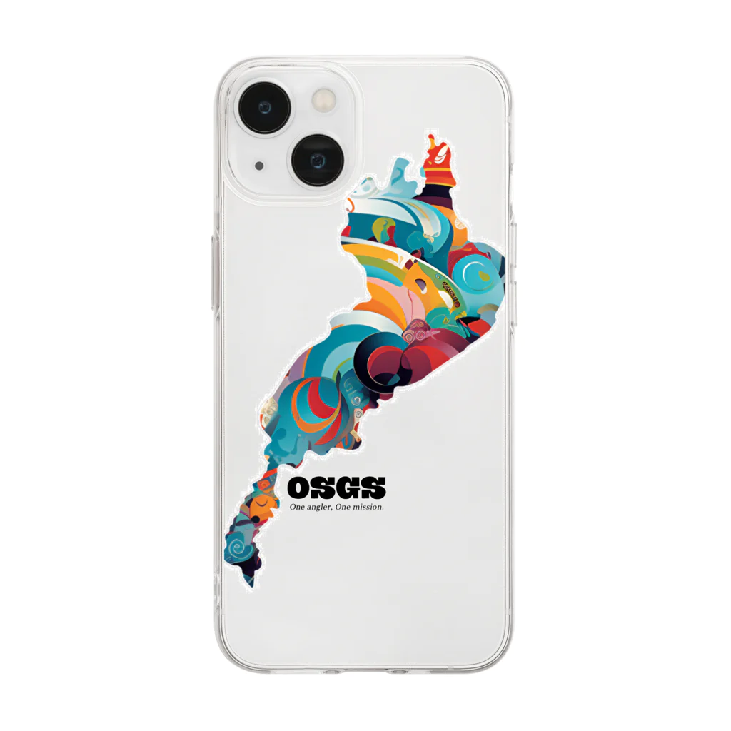 OSGSのカラフルな渦の琵琶湖 Soft Clear Smartphone Case