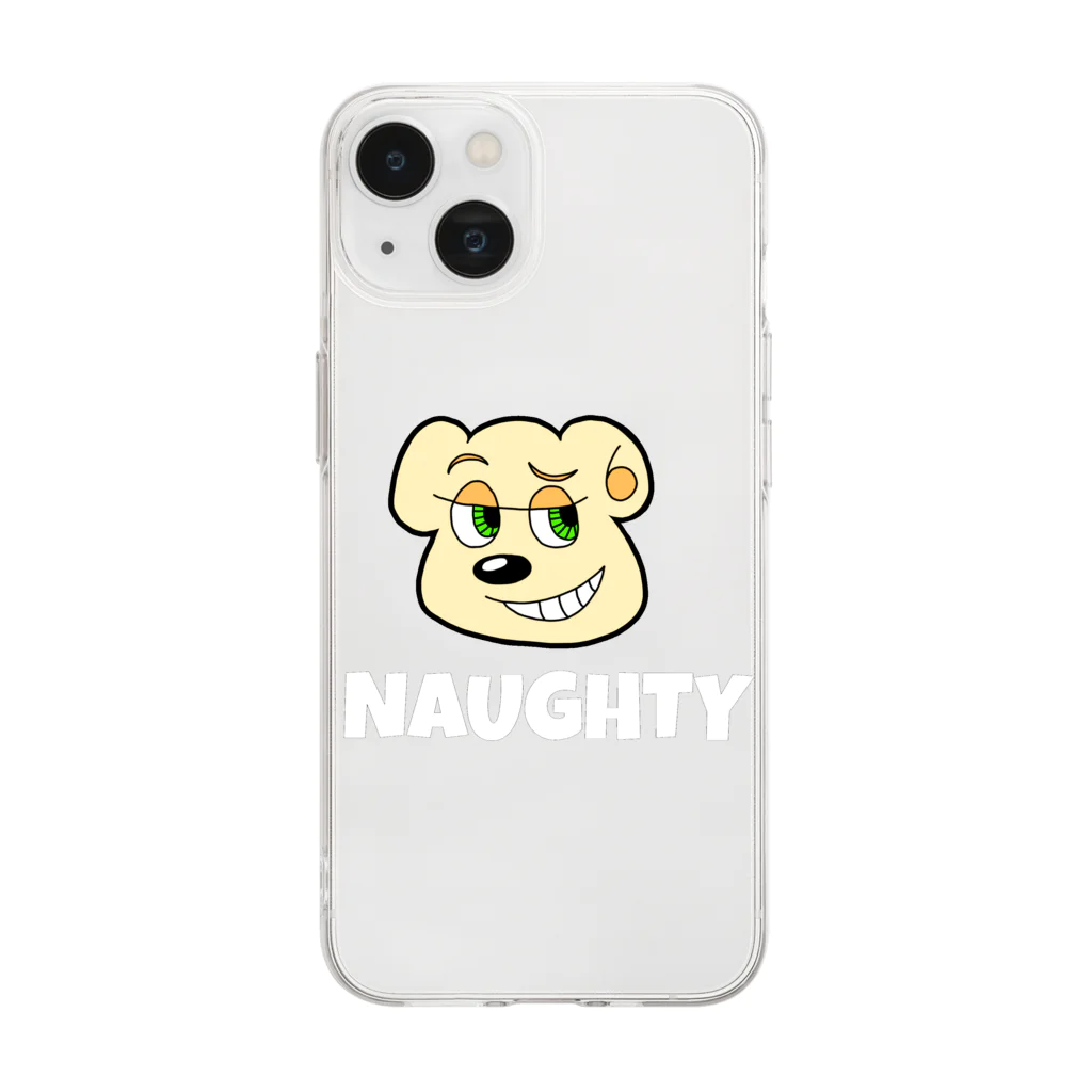 NAUGHTYのNAUGHTY BEARくん (WHT) ソフトクリアスマホケース