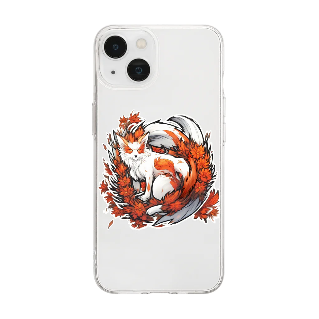 BENNY’S SHOPの花狐 Soft Clear Smartphone Case