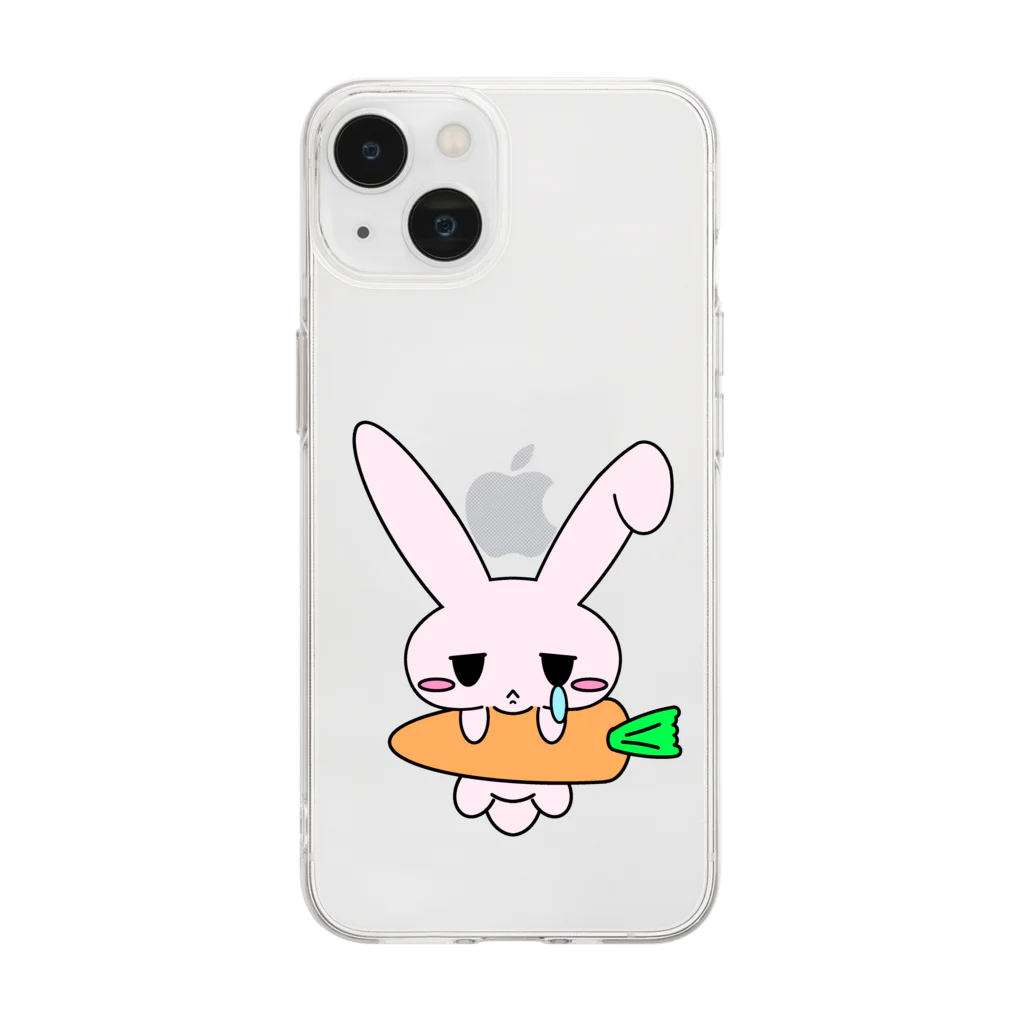 ムスっと！のピエンとうさちゃん Soft Clear Smartphone Case