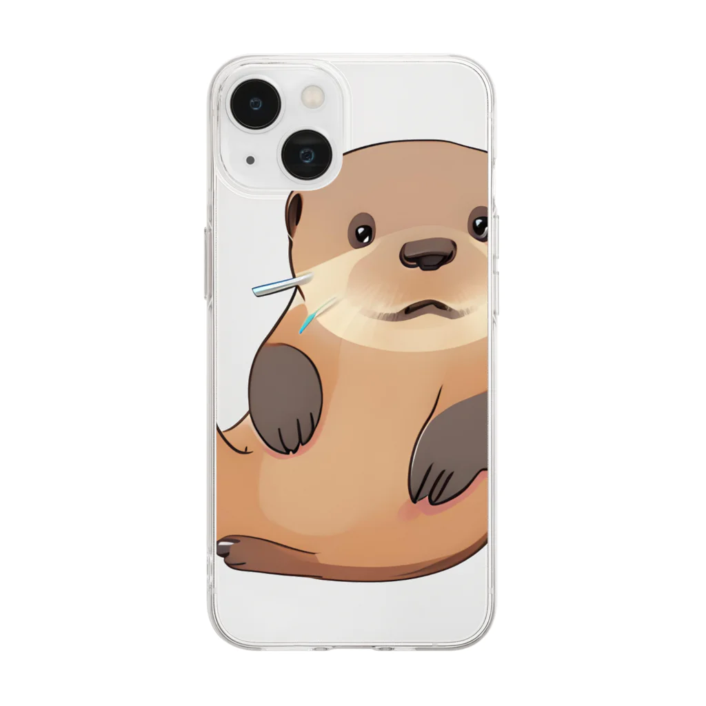 こじゃりデザイン事務所のつぶらなカワウソくん Soft Clear Smartphone Case