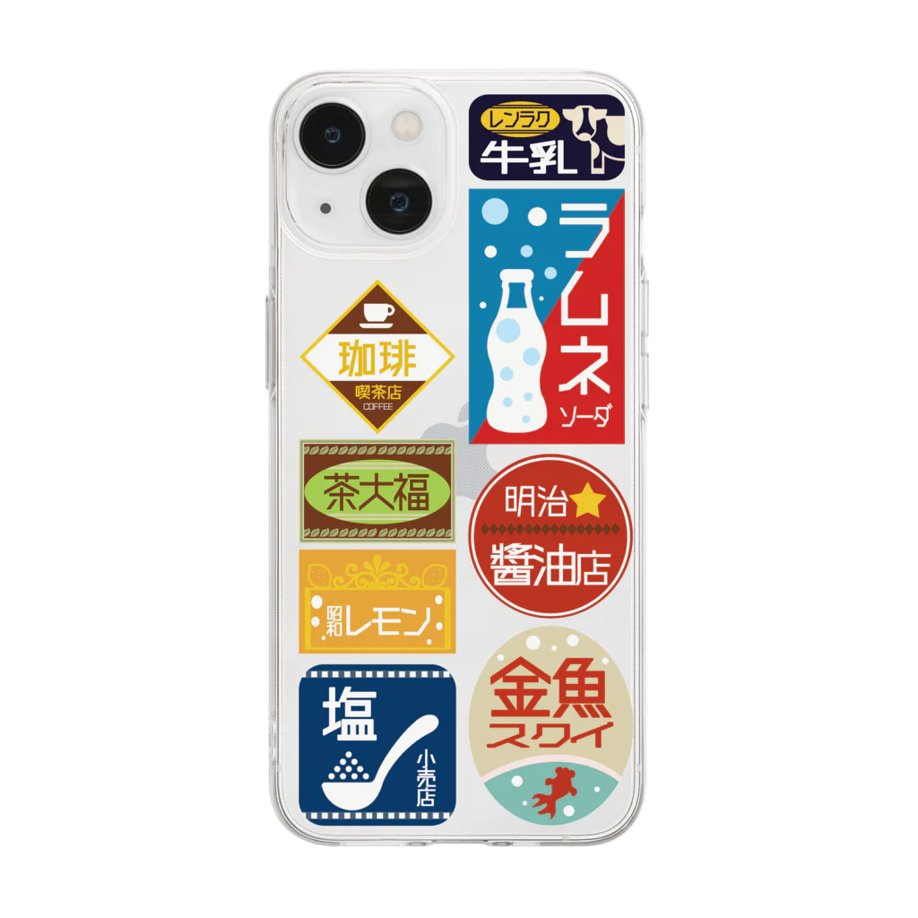 空想レトロ看板店のレトロ看板１ Soft Clear Smartphone Case