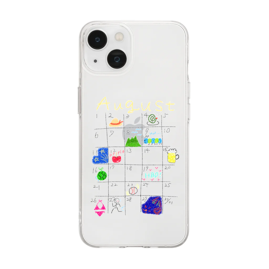 ココアミルクの他の人の8月 Soft Clear Smartphone Case