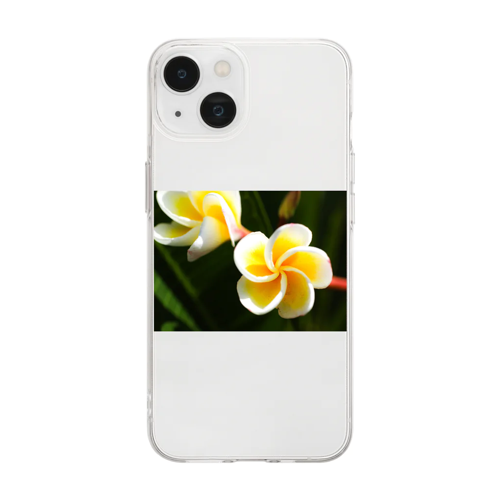 kamakiri3のFlower of the Heart　プルメリア Soft Clear Smartphone Case