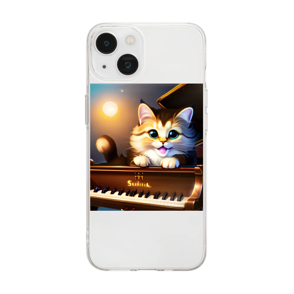 kitten pianistの子猫ピアニスト-1 ソフトクリアスマホケース