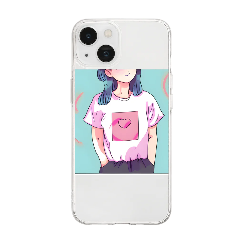 ニコニコマーケットの可愛いにこちゃん Soft Clear Smartphone Case