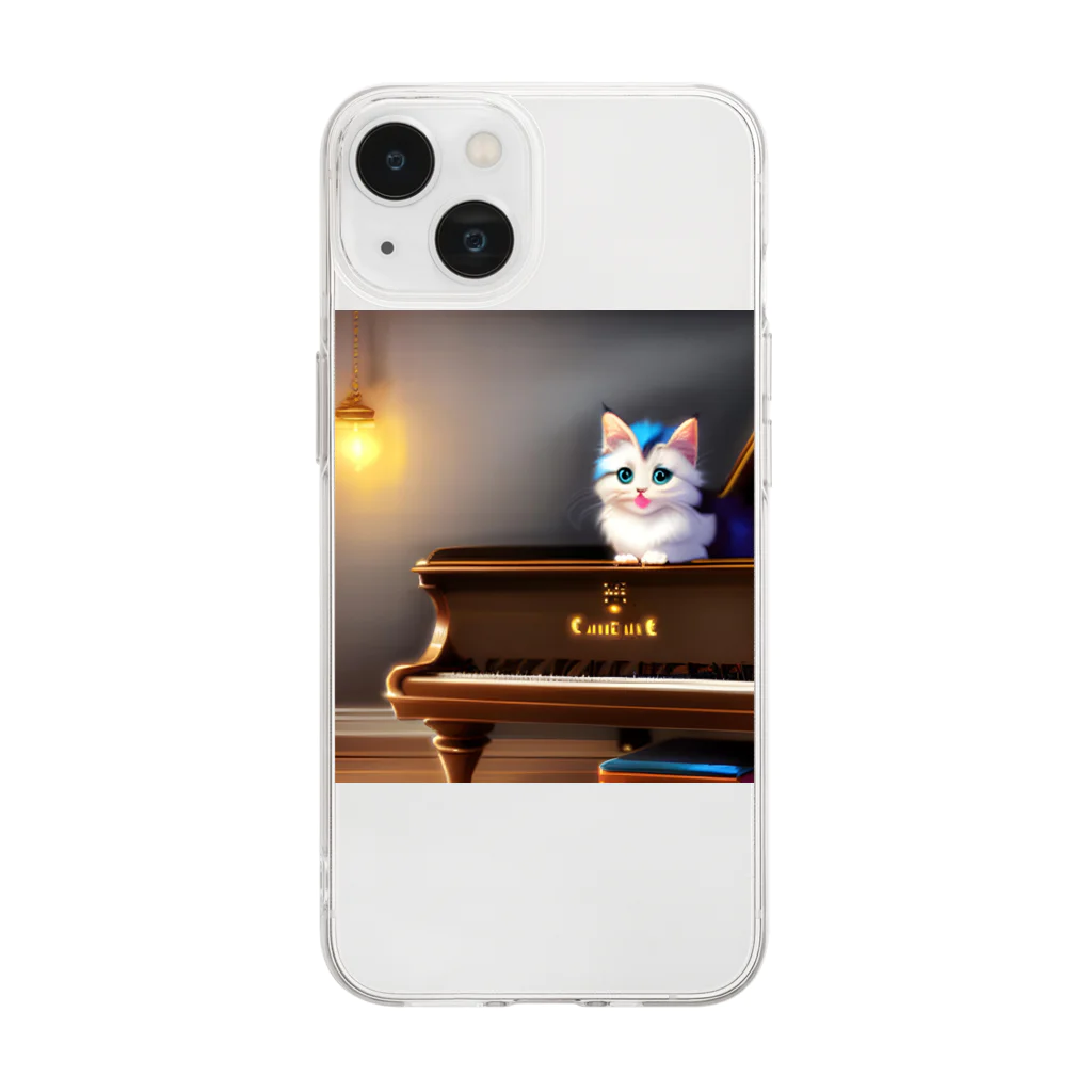 kitten pianistの子猫ピアニスト-2 Soft Clear Smartphone Case