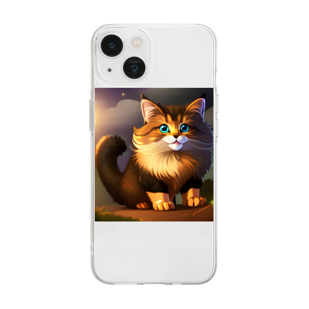 kpop大好き！のかわいい猫のイラストグッズ Soft Clear Smartphone Case