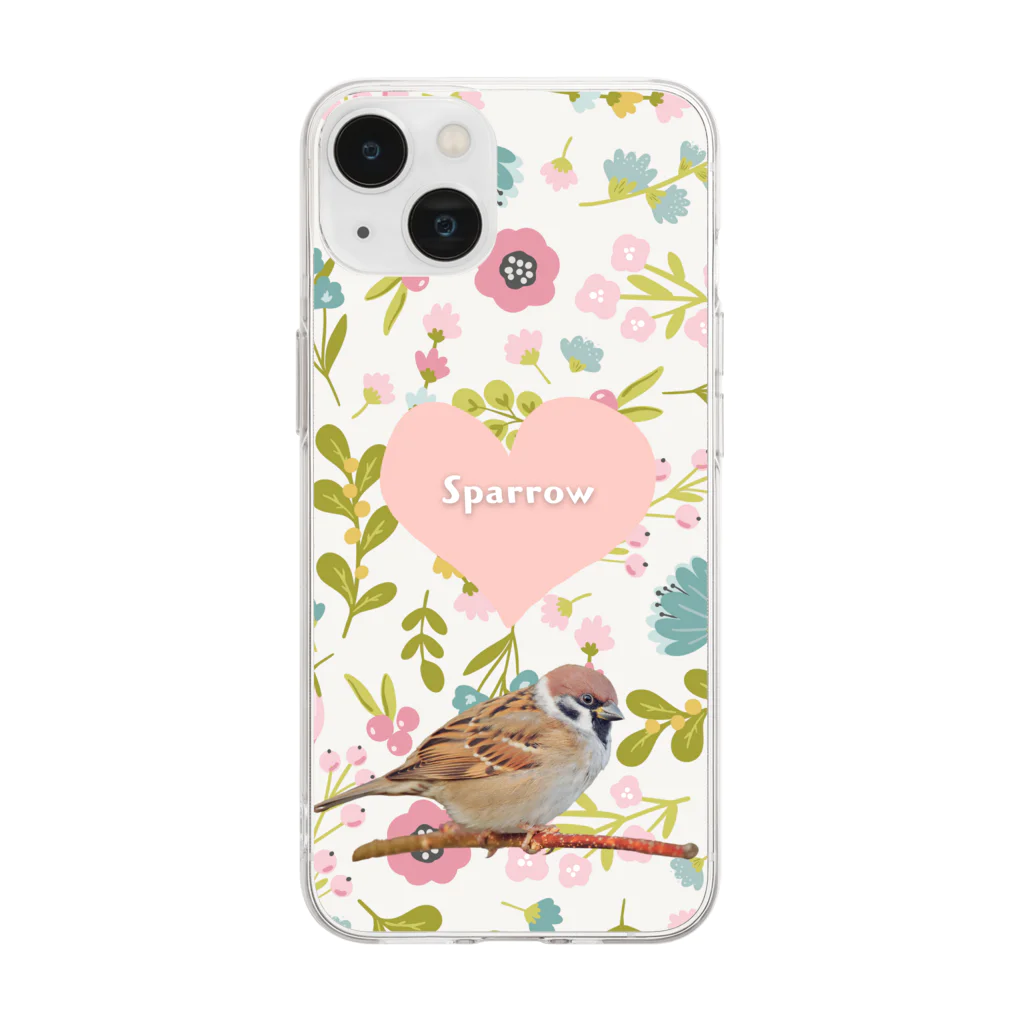 甘えん坊オカメインコの鳥好き！スズメ！ Soft Clear Smartphone Case