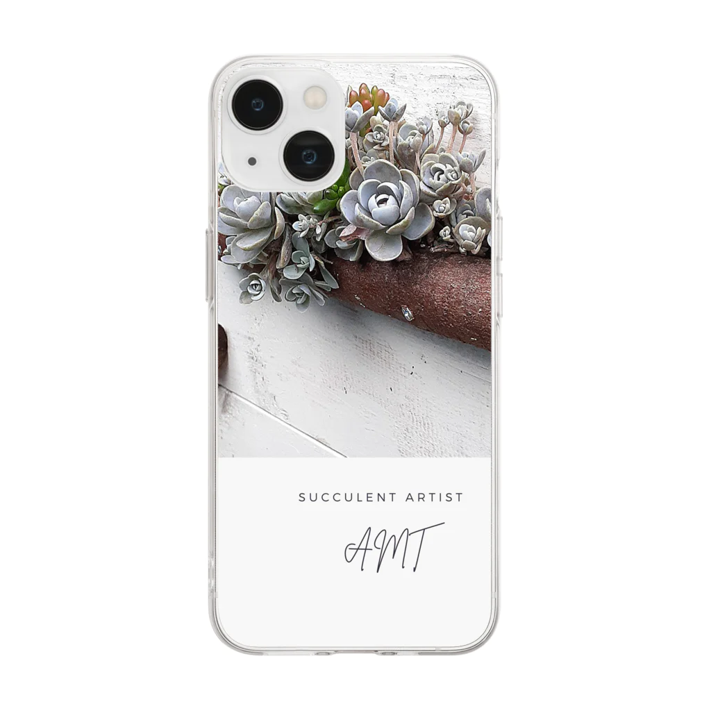 Succulent artist amt の子持ち蓮華の寄せ植え Soft Clear Smartphone Case