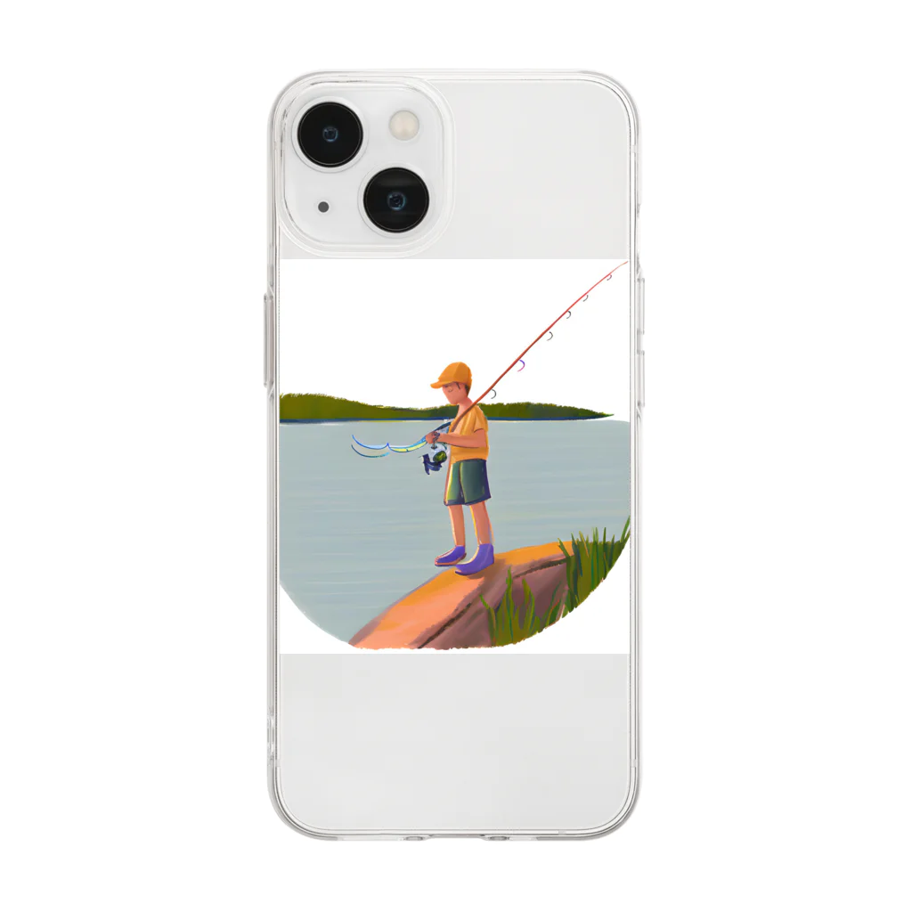 mercytvtの釣り好きボーイ Soft Clear Smartphone Case