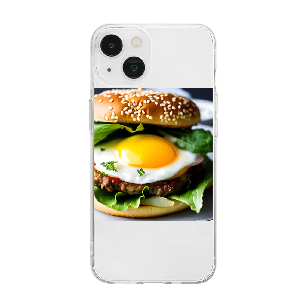 チワワ愛好家ショップの半熟とろけるハンバーグ チーズ愛好家の夢！ Soft Clear Smartphone Case