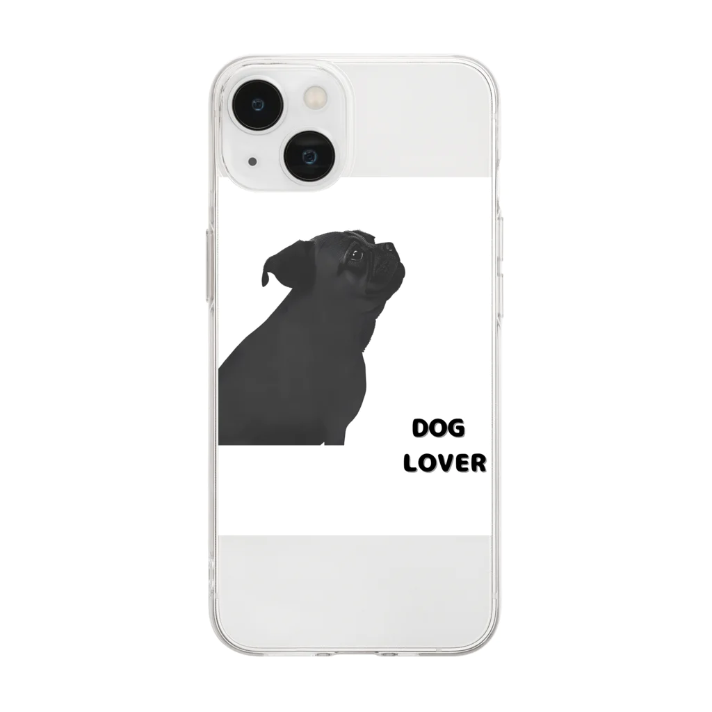 DOG LOVERのDOG LOVER（パグ） Soft Clear Smartphone Case