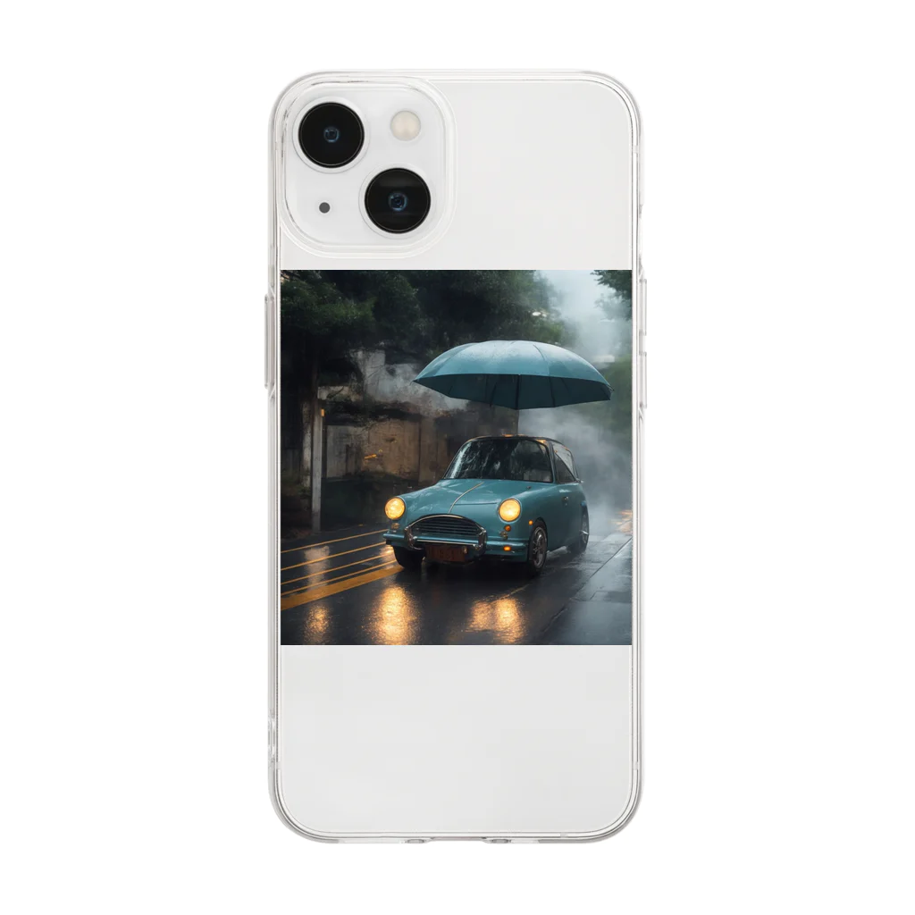 nonbiri-yaの雨車 Soft Clear Smartphone Case