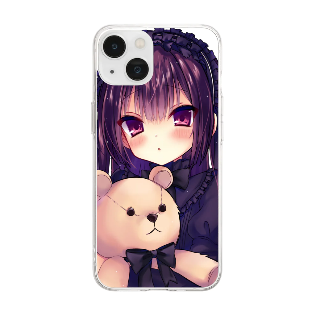 りず様のかわいい黒ロリおんな Soft Clear Smartphone Case