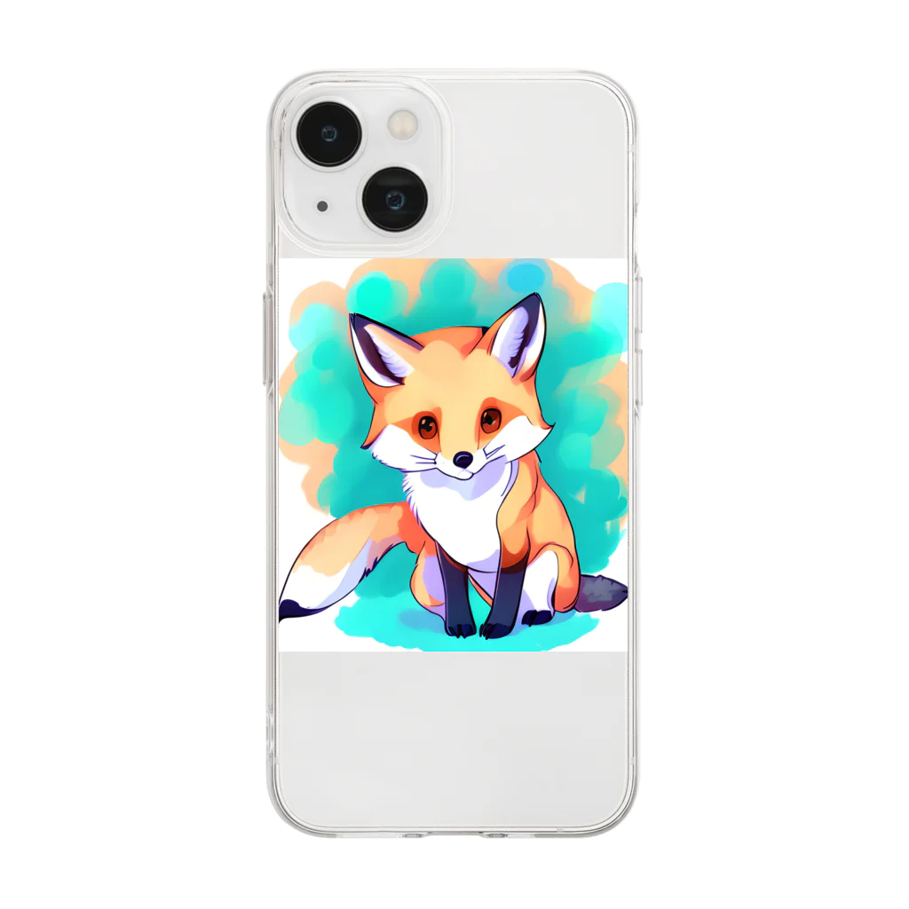 kamisama4612のかわいいキツネグッズ Soft Clear Smartphone Case