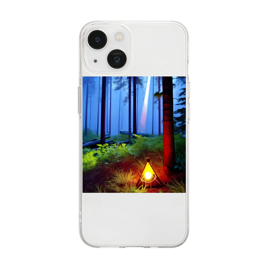 gsr750blackの森の中 Soft Clear Smartphone Case