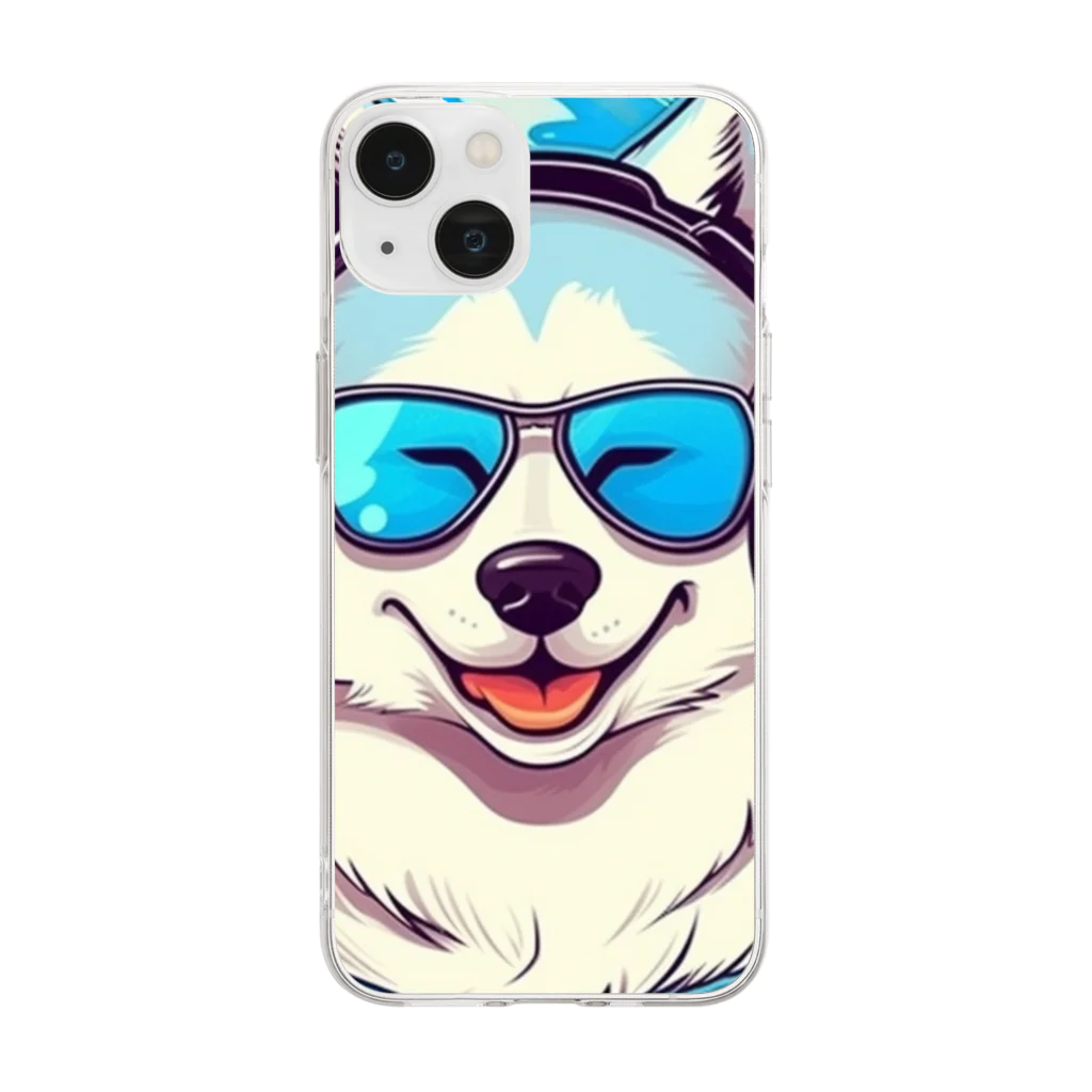 dogsdream8246の夏楽ハスキー Soft Clear Smartphone Case