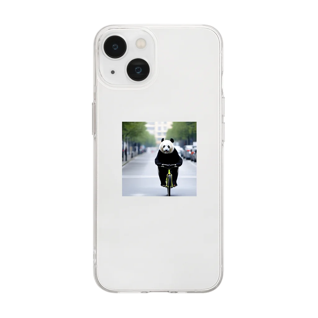 akinko1536の爆走パンダ Soft Clear Smartphone Case