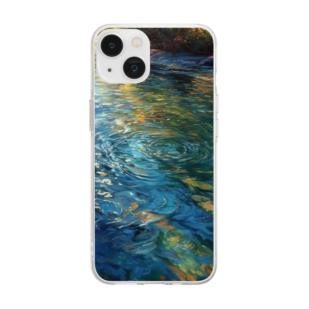 🇯🇵Ichigoichie 苺いち絵のRiver surface at dusk　～夕暮れの川面～ Soft Clear Smartphone Case