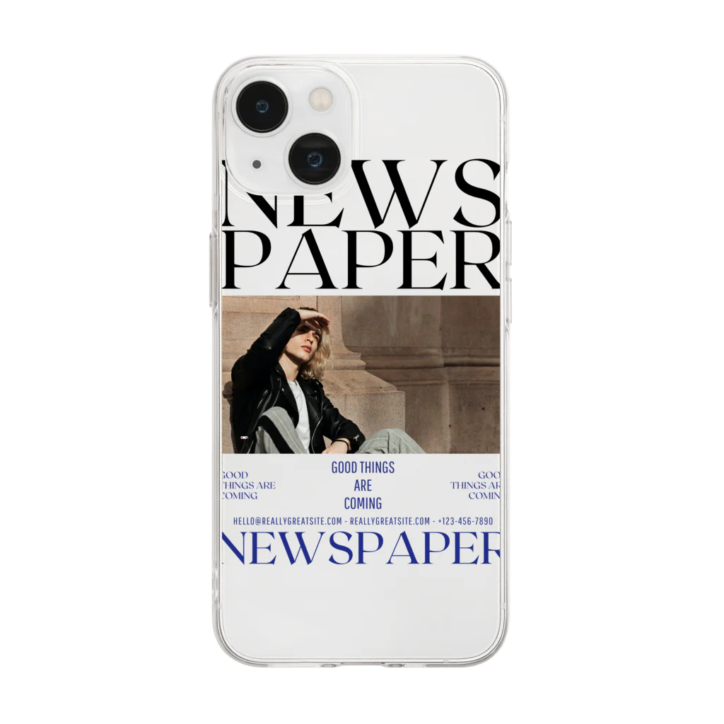 show.のNEWS PAPER Soft Clear Smartphone Case