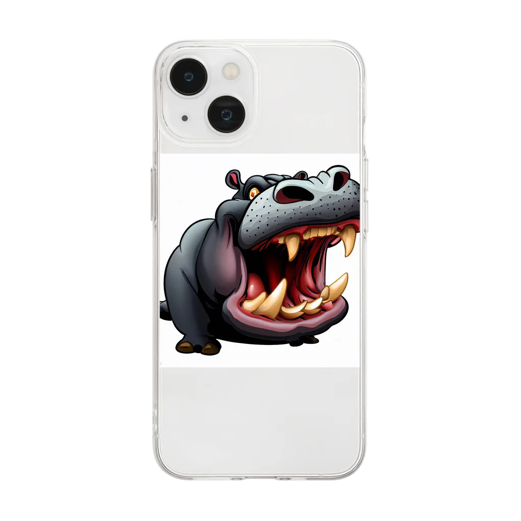 hippo-fanのカバのhippo君 Soft Clear Smartphone Case