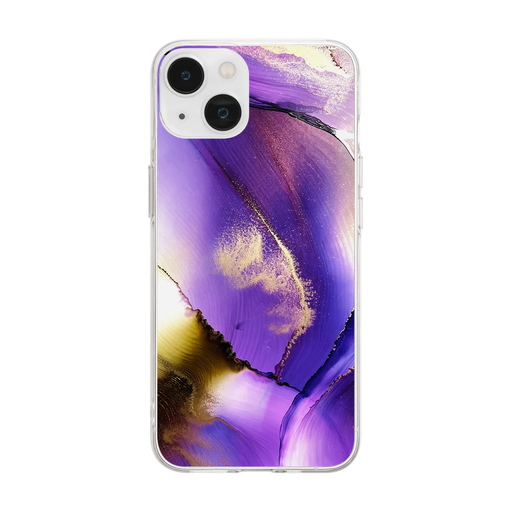 janetのpurple wind Soft Clear Smartphone Case