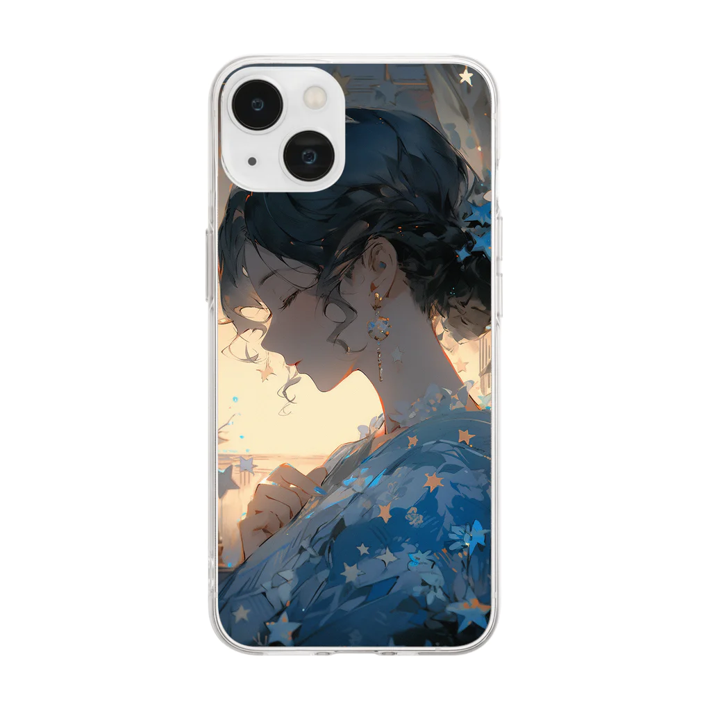 Keko-Neko🌟AI Illust-Studioの星と願い Soft Clear Smartphone Case