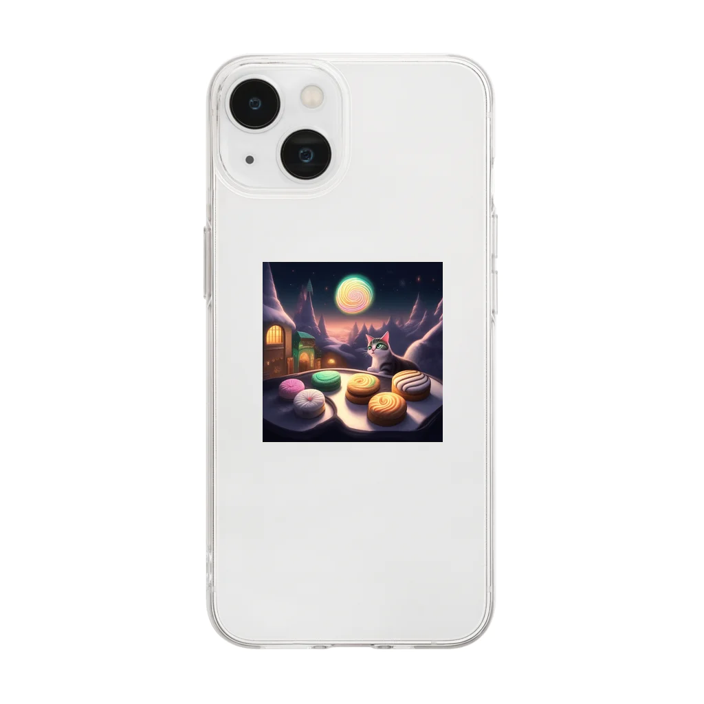 san333333333のNeko Sweets Soft Clear Smartphone Case