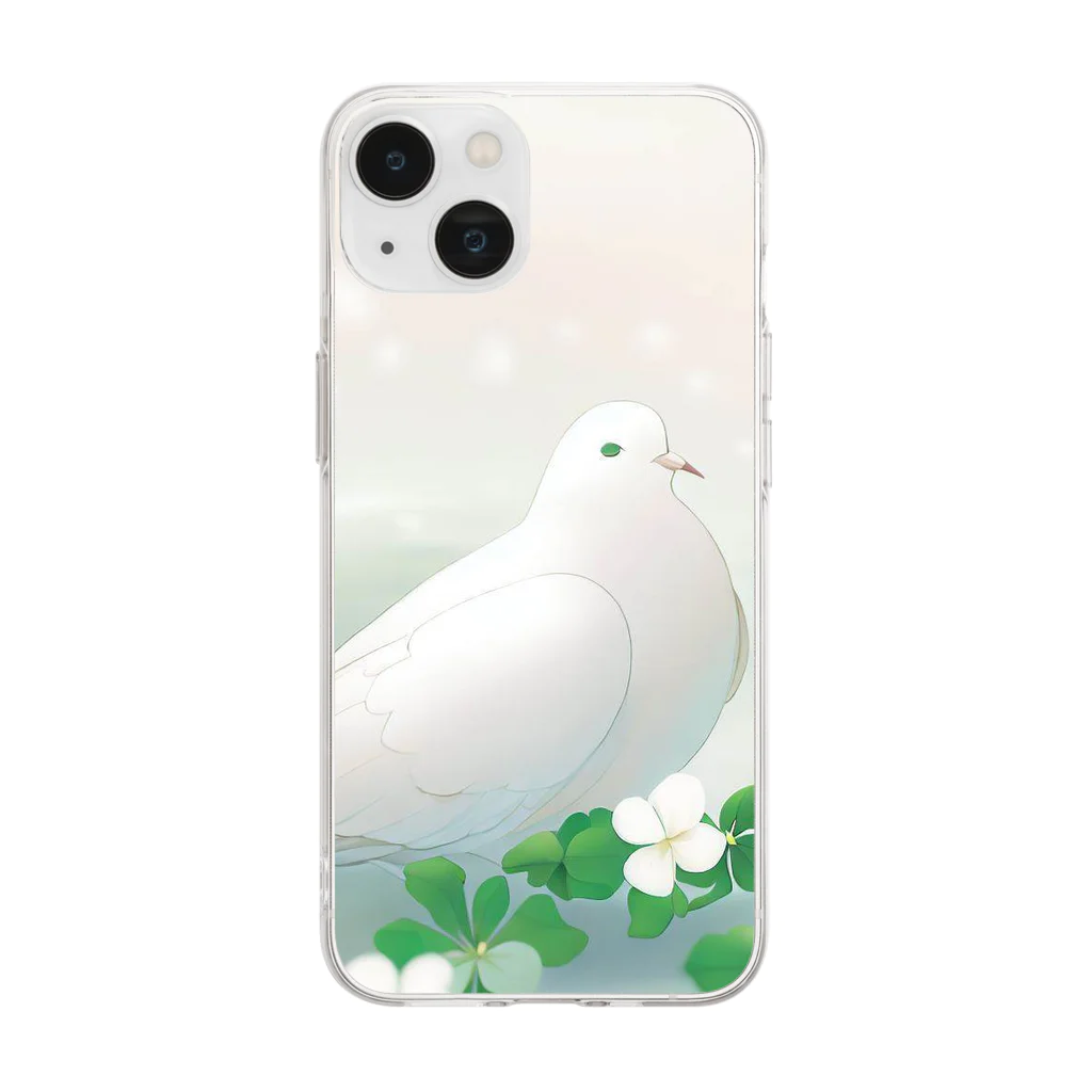 こりすまるの夢幻　鳩　清ら Soft Clear Smartphone Case