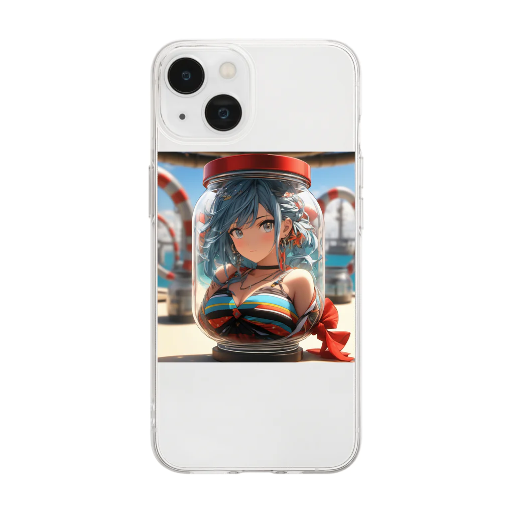 かわいい娘ショップの瓶詰め少女 Soft Clear Smartphone Case