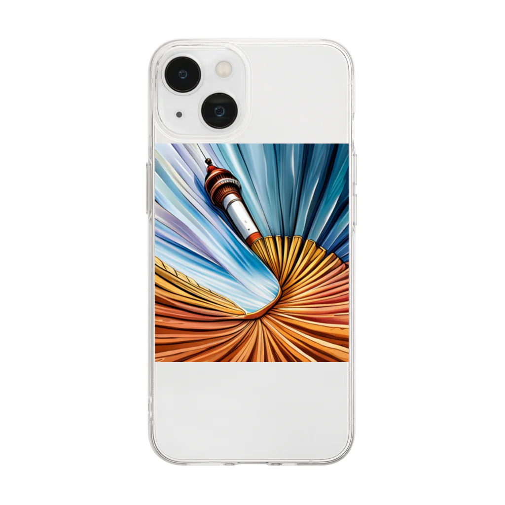 同一人の灯台の貝殻 Soft Clear Smartphone Case