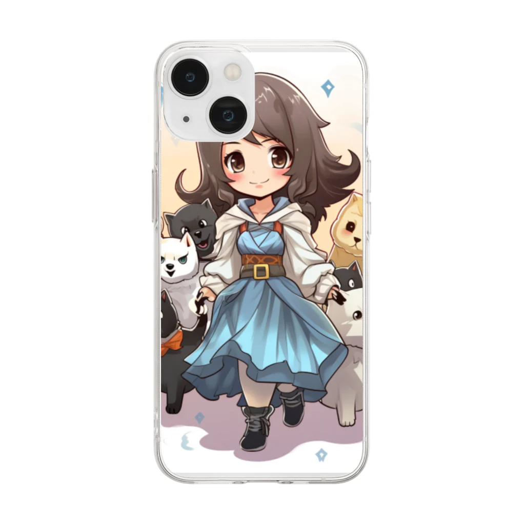 シャオ猫屋の柴犬と魔法使い Soft Clear Smartphone Case