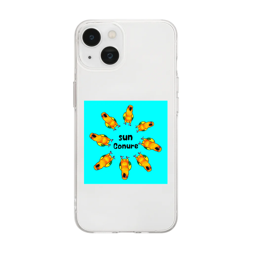 ENMUSUのsun conureコガネシリーズ Soft Clear Smartphone Case