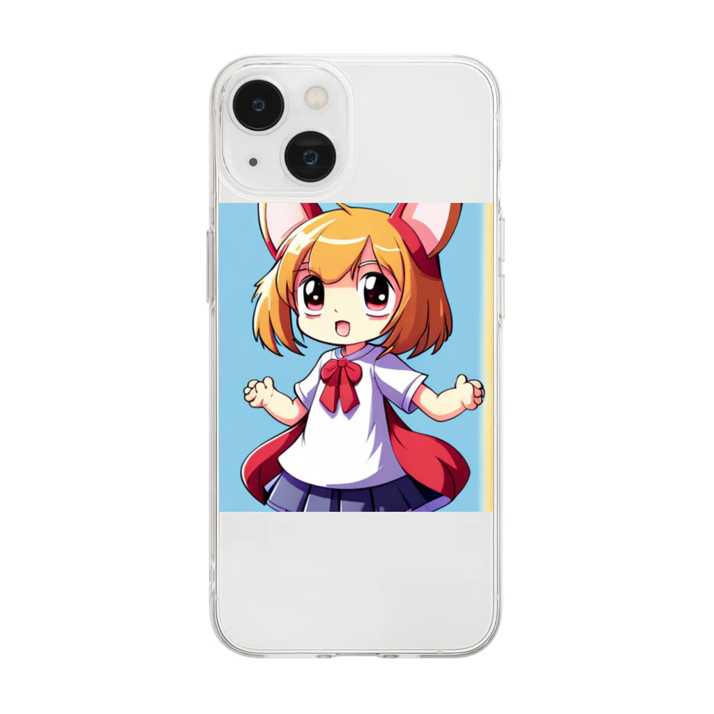 pixel-martのラビちゃん Soft Clear Smartphone Case