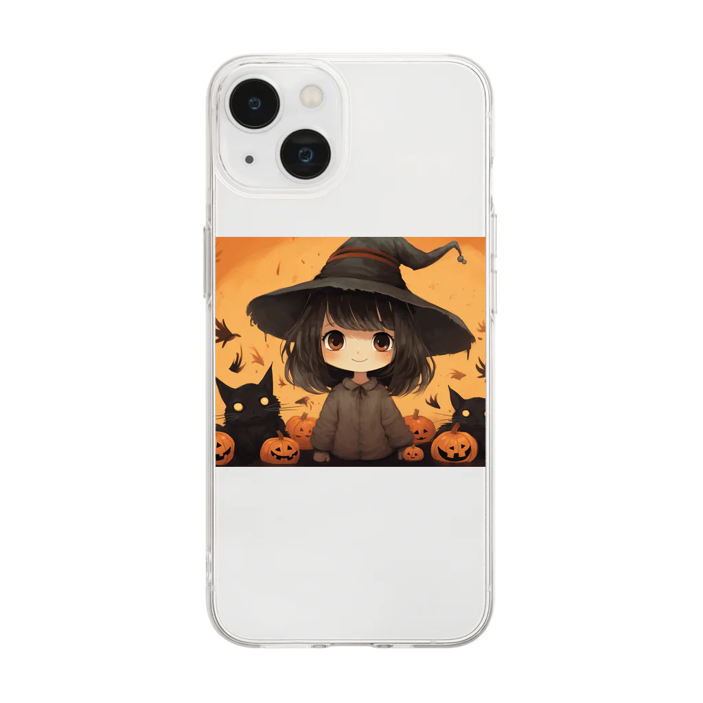 ほのぼのの魔女っ子MEGU ハロウイン風 Soft Clear Smartphone Case